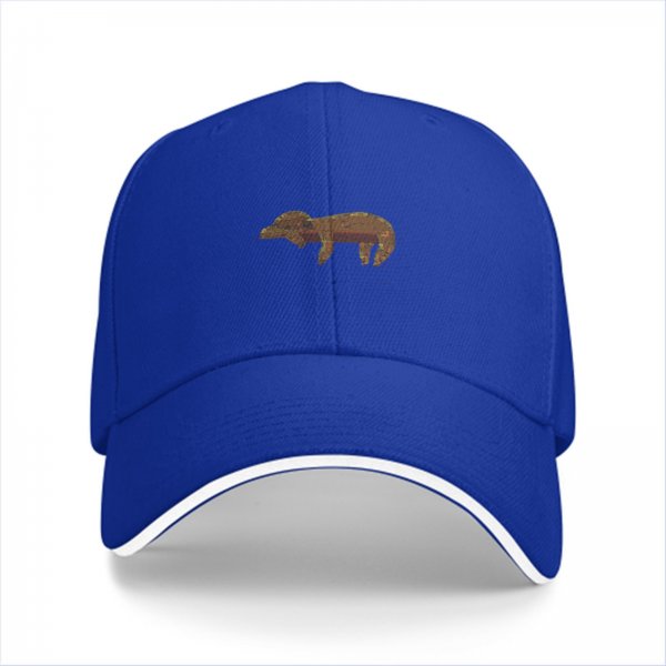 Black baseball cap with vintage animal graphic print