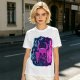 Olive Green T-Shirt With Neon Hollow Knight Character Art