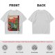 Olive t-shirt with comic print of Hulk and Thor mid-smashed interaction