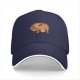 Black Baseball Cap With Funny Donut Shaped Beagle Dog Print
