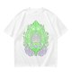 Olive Green T-Shirt With Leaf Shaped Tamagotchi Totoro Print