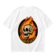 Olive T-Shirt With Roast In Peace Flaming Skull Graphic