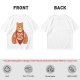 Olive T-Shirt With Happy Bear Holding Fork And Knife Here For Snacks Print