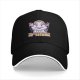 Black baseball cap with funny cloud rainbow storm graphic