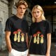 Olive T-Shirt with Singing Mushroom Band Graphic