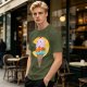 Olive T-Shirt With Melting Ice Cream Ghost Graphic Design