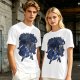 Olive T-Shirt with Skeletor Dark Fantasy Graphic Print