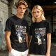 Olive t-shirt with 'If I seem a little strange that's because I am' penguin print
