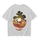 Olive T-Shirt With Skull Ramen Bowl Graphic