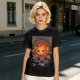 Olive t-shirt with Calcifer and soot sprites graphic print