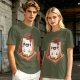 Olive T-Shirt With Cute Smores Character Graphic Print