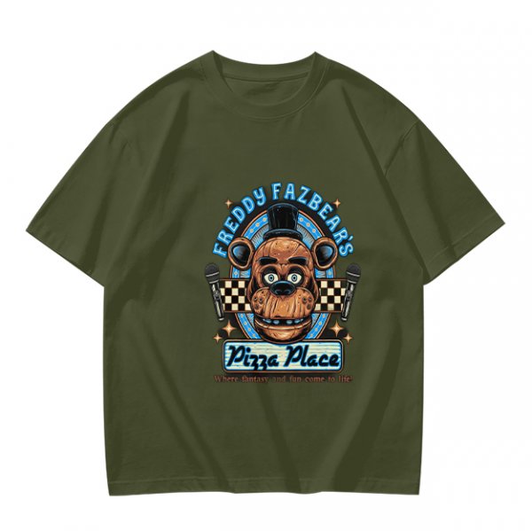 Freddy Fazbear's Pizza Place Graphic Olive T-Shirt