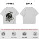 Olive T-shirt with skeleton relaxing in coffee cup graphic