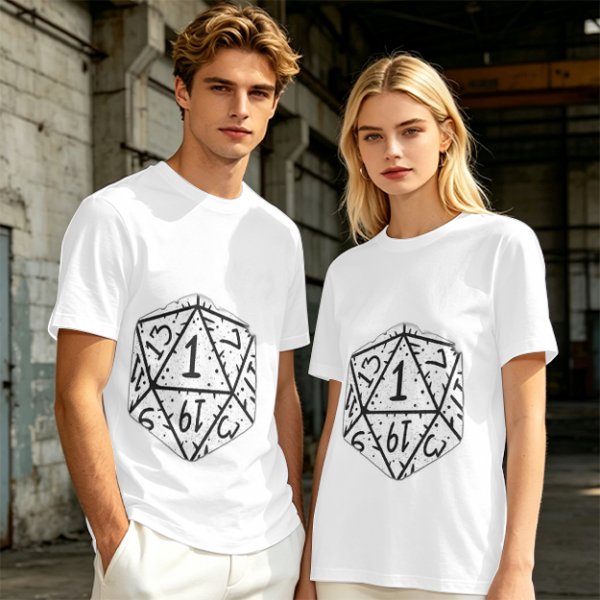 Olive T-Shirt With D20 Nat 1 Critical Fail Print