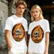 Olive T-Shirt With Roast In Peace Flaming Skull Graphic