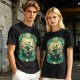Olive Green T-Shirt With Fantasy Warrior Graphic Print