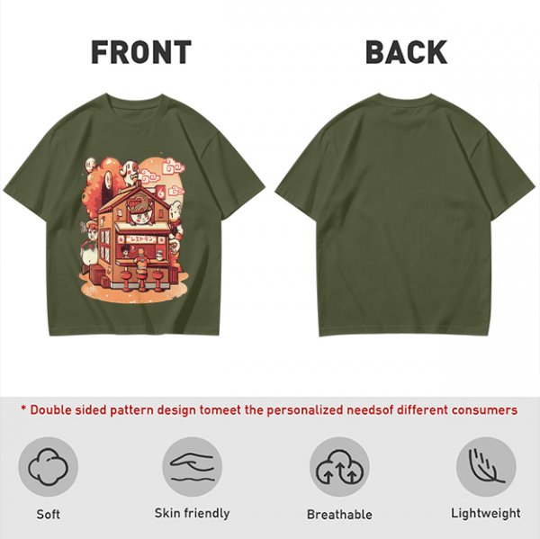 Anime Style Restaurant Scene Graphic T-Shirt Artwork
