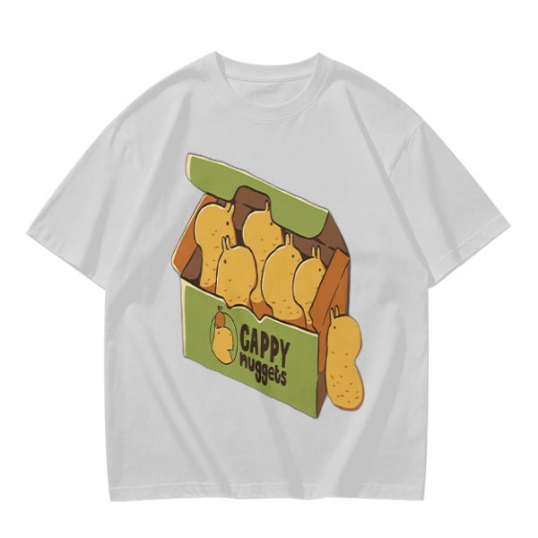 Olive T-Shirt With Cappy Nuggets Cartoon Print