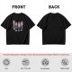 Olive T-shirt with Cartoon Group of Four People and Bowls Print