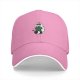 Black baseball cap with cute raccoon holding a decorated Christmas tree