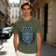 Olive T-Shirt With Blue Beholder Monster Graphic Print