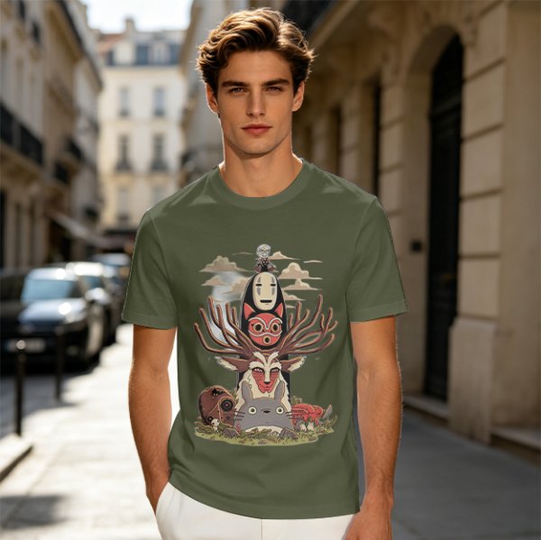 Studio Ghibli Spirited Away Princess Mononoke Totoro Character T-Shirt Art
