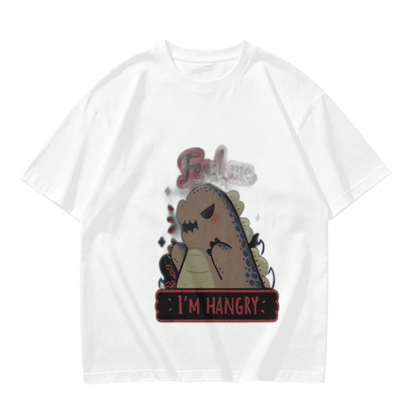Olive T-Shirt With Hungry Dinosaur 'I'm Hangry' Print