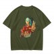 Olive Green T-Shirt with Avatar Aang The Last Airbender Art