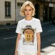 Oversized Olive T-Shirt with Retro Espresso Coffee Mascot Graphic