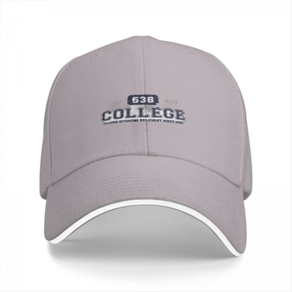 Black baseball cap with 538 COLLEGE embroidered design