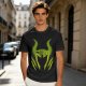 Olive Green T-Shirt With Monster Horned Claw Graphic Print