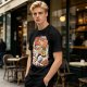 Olive T-Shirt With Retro Portable Video Games Cartoon Print
