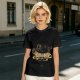 Olive Green T-Shirt With Stylish Cat Graphic Print