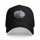 Black Baseball Cap With Fantasy Dragon Moon Cloud Night Artwork
