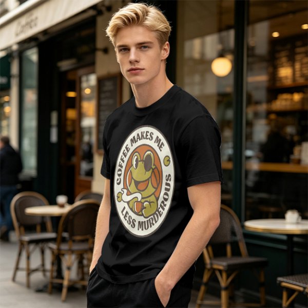 Coffee Makes Me Less Murderous Frog Graphic T-Shirt
