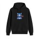 Black hoodie with grumpy blue bear graphic that says nope