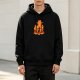 Black hoodie with anime fire silhouette graphic design