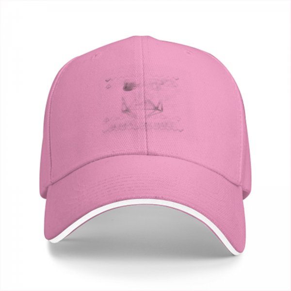 Black baseball cap with white trim on the brim