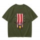 Olive T-Shirt With Cartoon Bacon Champion Medal Print