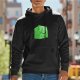 Black hoodie with cute green cube slime graphic