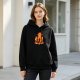 Black hoodie with anime fire silhouette graphic design
