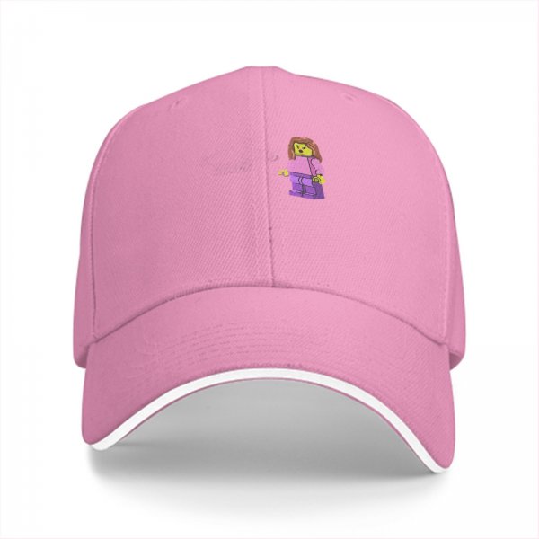 Black Baseball Cap with Lego Girl Minifigure Graphic