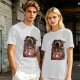 Olive Anime Graphic T-Shirt With Straw Hat Character Design