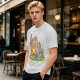 Olive T-Shirt With Whimsical Forest Creature Artwork Print