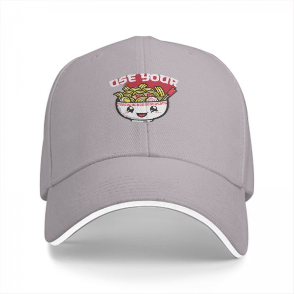 Use Your Ramen Kawaii Graphic Black Baseball Cap