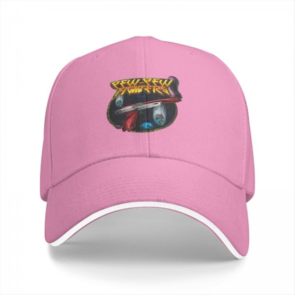 Black baseball cap with Pew Pew Fighters space gun graphic