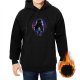Black Hoodie With Mysterious Cosmic Skull Graphic Print