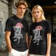 Olive T-shirt with Samurai Swordsman and Red Sun Print