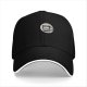 Black baseball cap with Bring Coffee mug graphic design