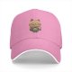 Black baseball cap with cute cat holding coffee cup print